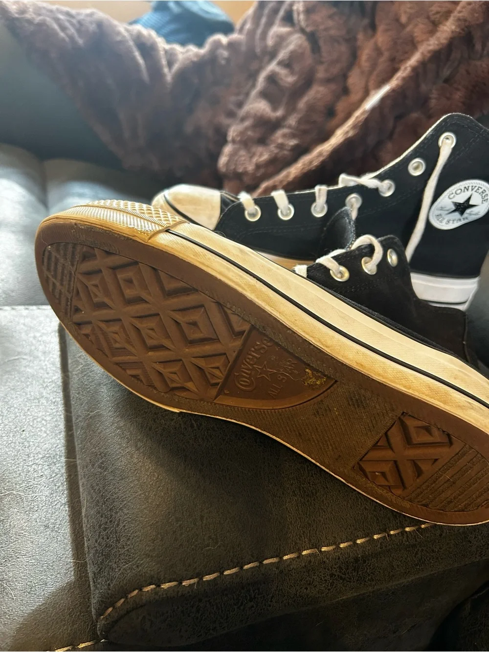 Women’s Converse Black and White High-Top Sneakers size 9